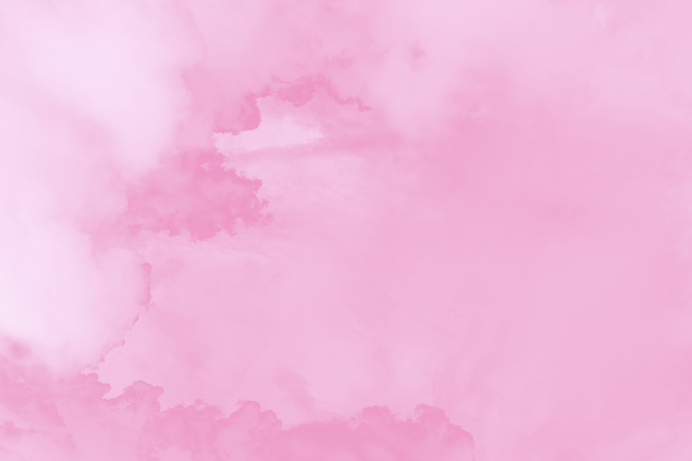 Beautiful sky with clouds, pink watercolor toned