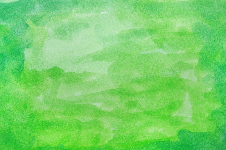 green watercolor background.
